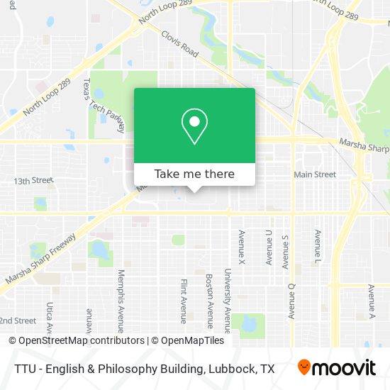 Mapa de TTU - English & Philosophy Building