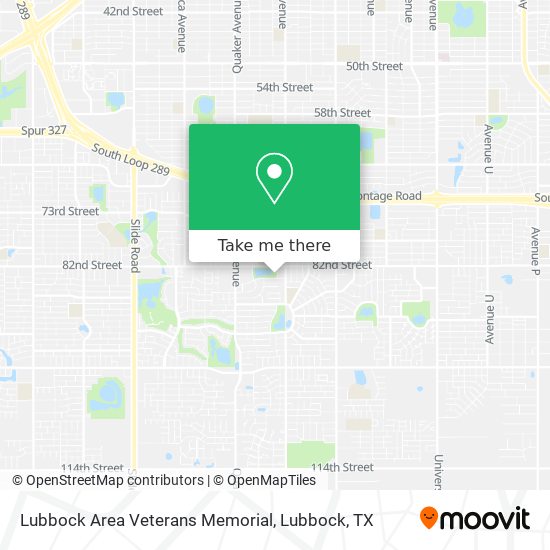 Lubbock Area Veterans Memorial map