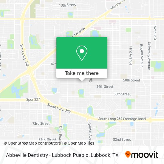 Abbeville Dentistry - Lubbock Pueblo map