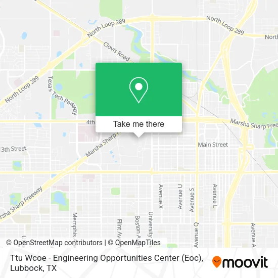 Mapa de Ttu Wcoe - Engineering Opportunities Center (Eoc)