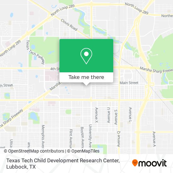 Mapa de Texas Tech Child Development Research Center