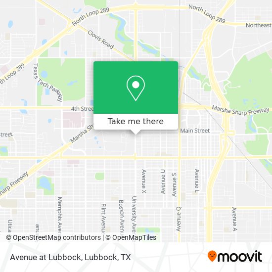 Avenue at Lubbock map