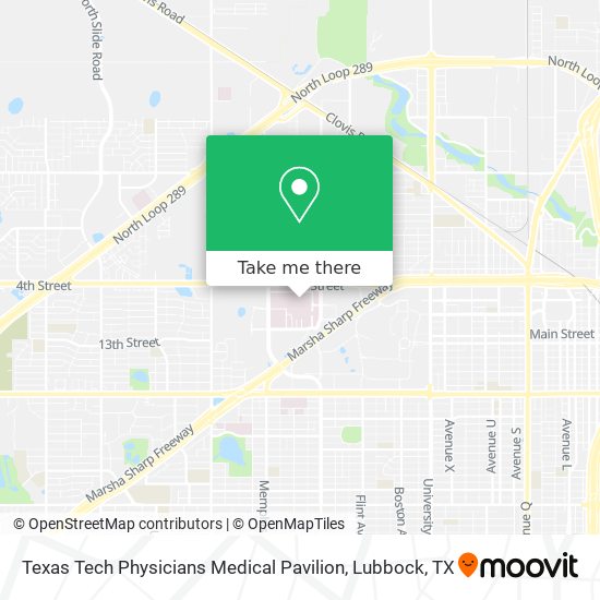 Mapa de Texas Tech Physicians Medical Pavilion