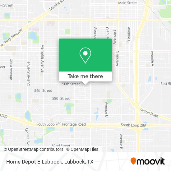 Home Depot E Lubbock map
