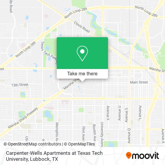 Carpenter-Wells Apartments at Texas Tech University map