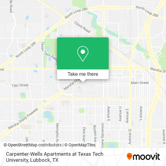 Mapa de Carpenter-Wells Apartments at Texas Tech University