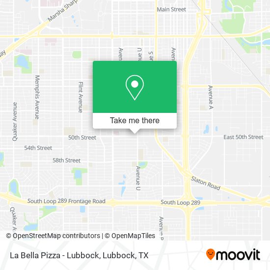 La Bella Pizza - Lubbock map