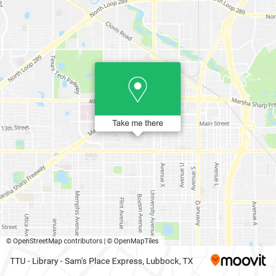 TTU - Library - Sam's Place Express map