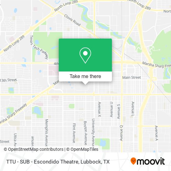 Mapa de TTU - SUB - Escondido Theatre