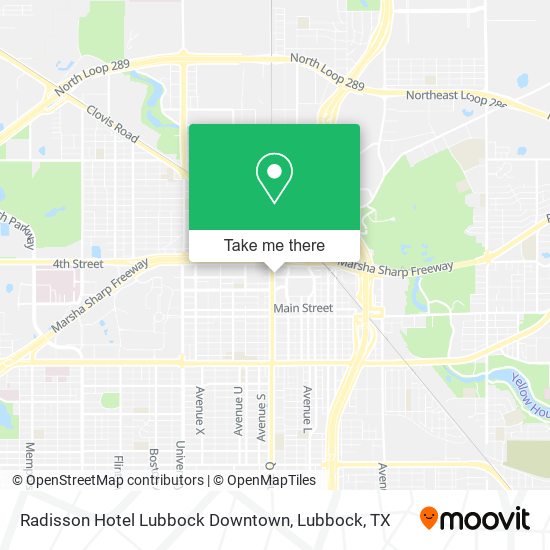 Mapa de Radisson Hotel Lubbock Downtown