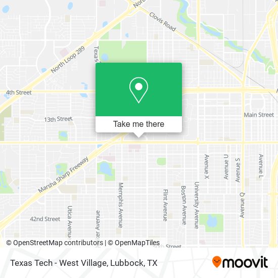 Mapa de Texas Tech - West Village