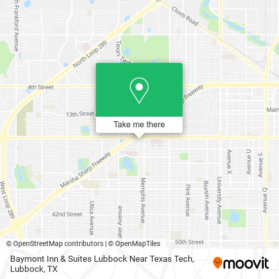 Baymont Inn & Suites Lubbock Near Texas Tech map