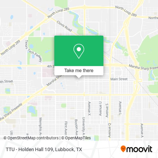 TTU - Holden Hall 109 map