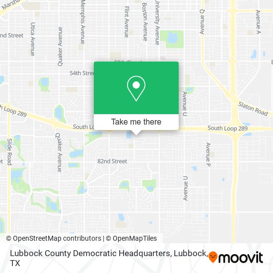 Lubbock County Democratic Headquarters map