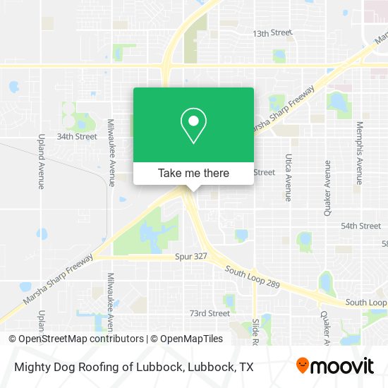 Mighty Dog Roofing of Lubbock map