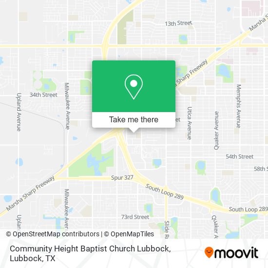 Community Height Baptist Church Lubbock map