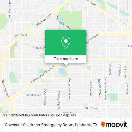 Covenant Children's-Emergency Room map