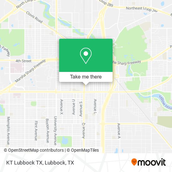 KT Lubbock TX map