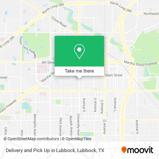 Delivery and Pick Up in Lubbock map