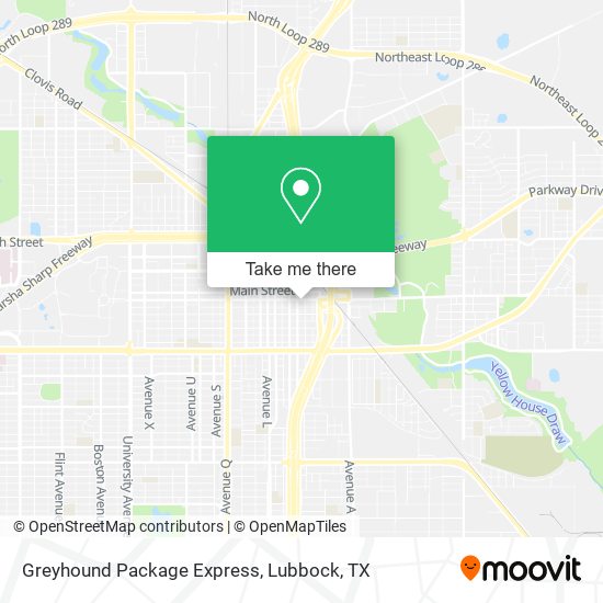 Mapa de Greyhound Package Express