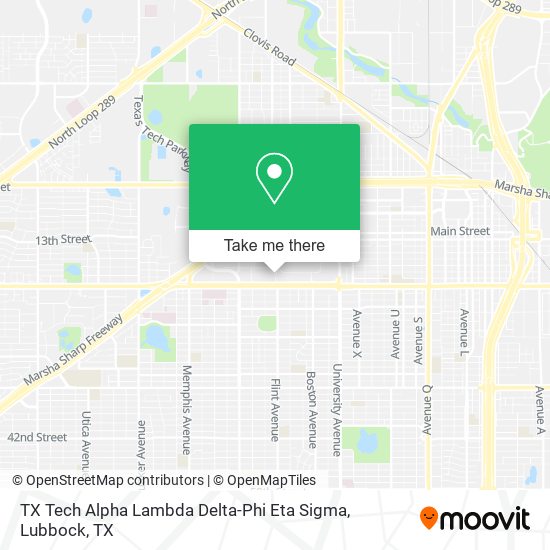 Mapa de TX Tech Alpha Lambda Delta-Phi Eta Sigma