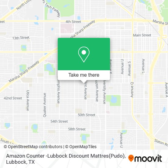 Amazon Counter -Lubbock Discount Mattres(Pudo) map