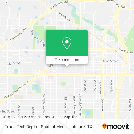 Mapa de Texas Tech Dept of Student Media