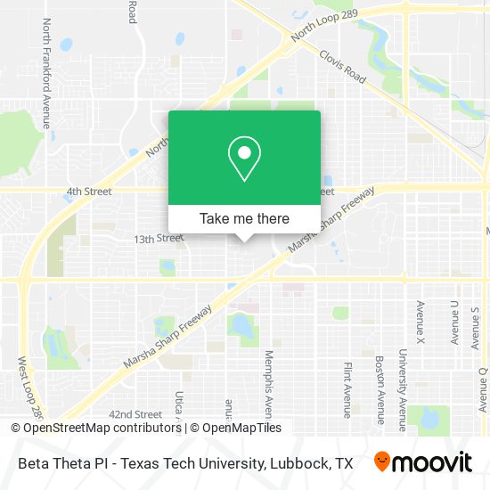 Beta Theta PI - Texas Tech University map