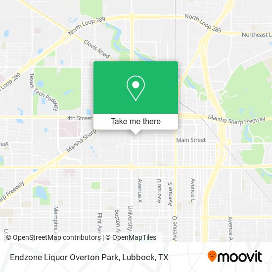 Endzone Liquor Overton Park map