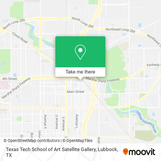 Mapa de Texas Tech School of Art Satellite Gallery