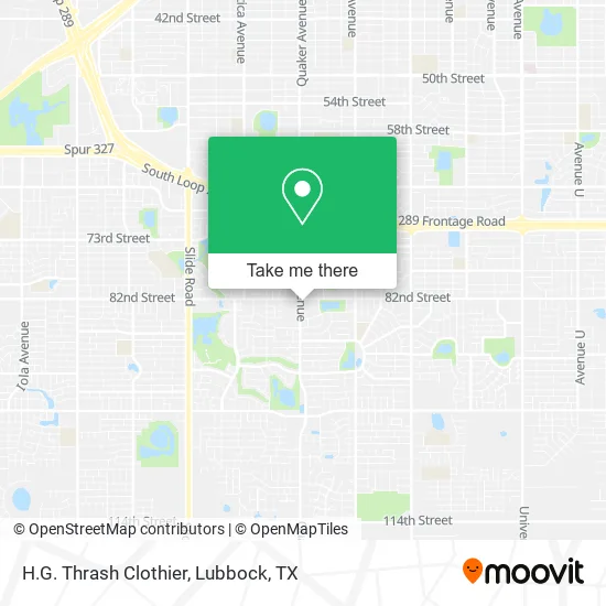 H.G. Thrash Clothier map
