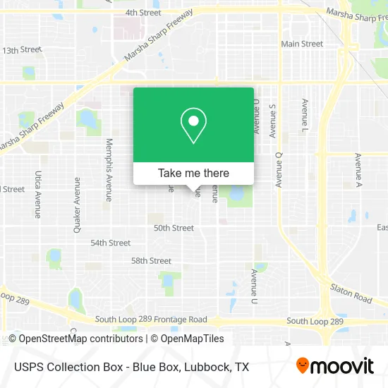 USPS Collection Box - Blue Box map