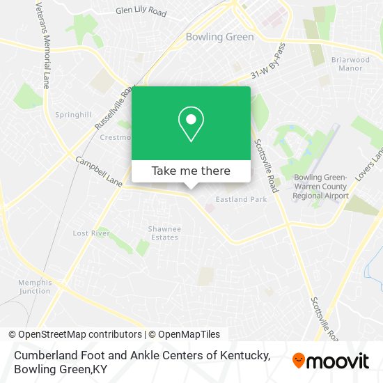 Cumberland Foot and Ankle Centers of Kentucky map