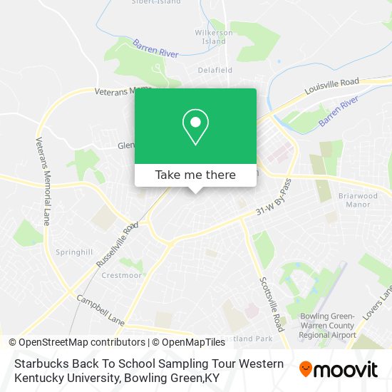 Starbucks Back To School Sampling Tour Western Kentucky University map