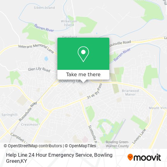 Help Line 24 Hour Emergency Service map