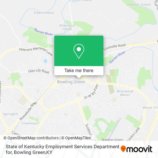 State of Kentucky Employment Services Department for map