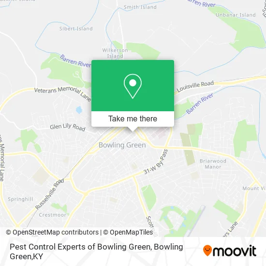 Pest Control Experts of Bowling Green map