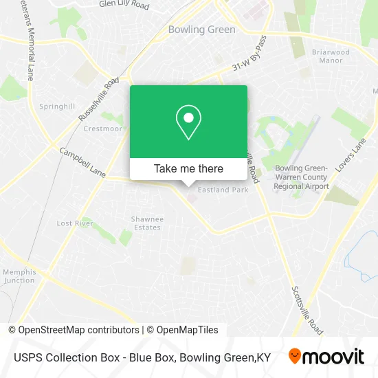 Mapa de USPS Collection Box - Blue Box