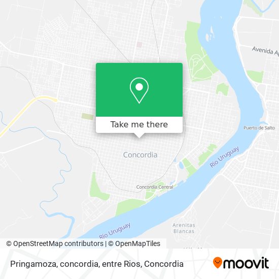 Pringamoza, concordia, entre Rios map