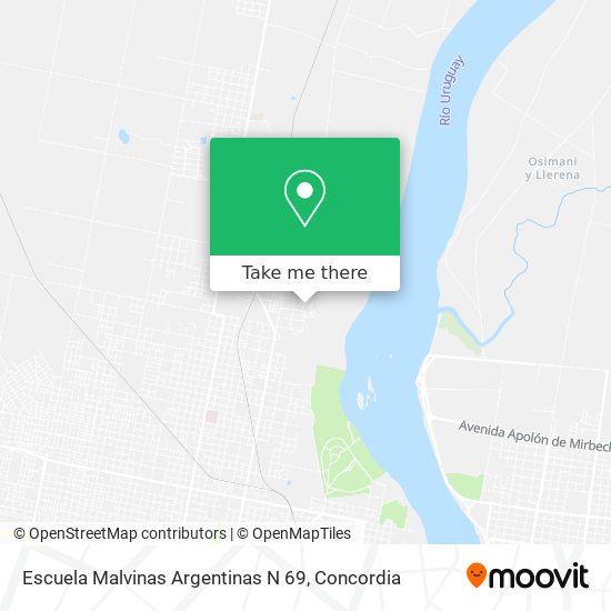 Mapa de Escuela Malvinas Argentinas N 69