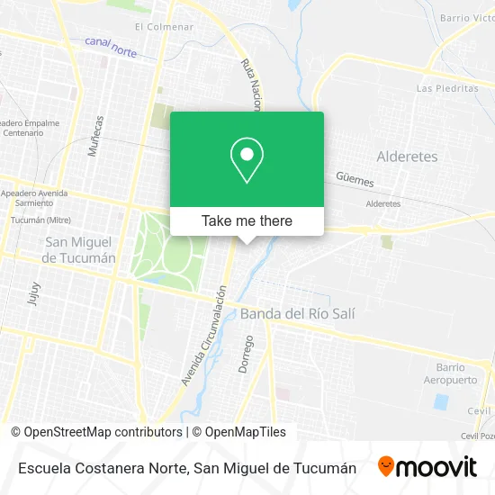 Mapa de Escuela Costanera Norte