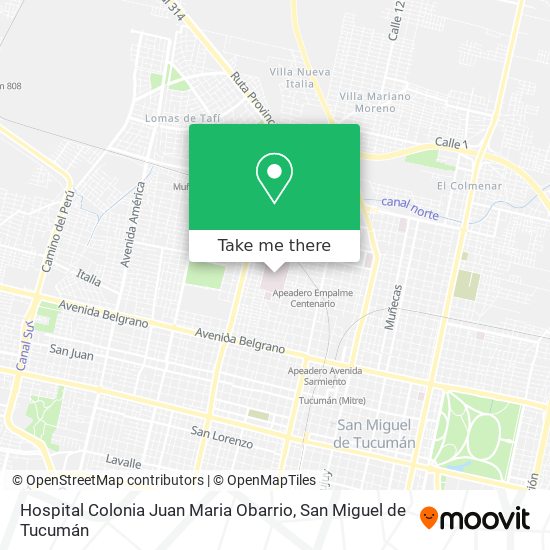 Hospital Colonia Juan Maria Obarrio map