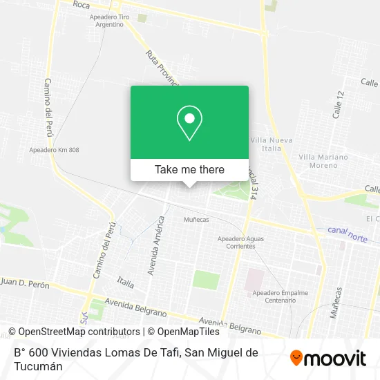 Mapa de B° 600 Viviendas Lomas De Tafi