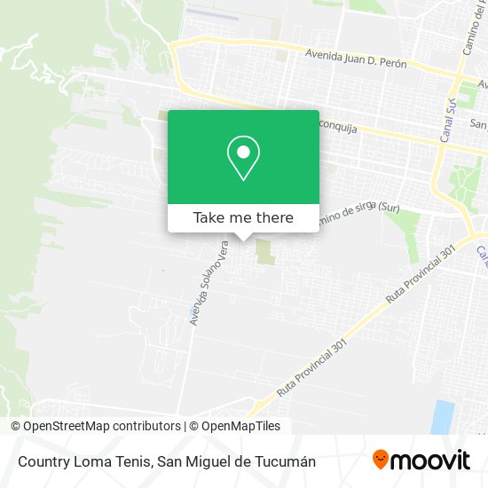 Country Loma Tenis map