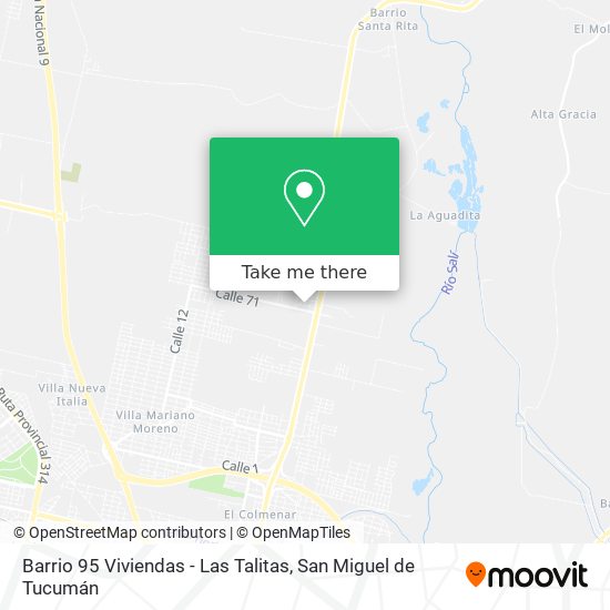 Barrio 95 Viviendas - Las Talitas map