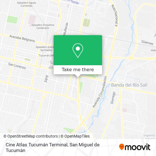 Cine Atlas Tucumán Terminal map