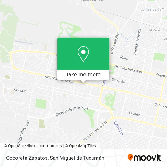 Cocoreta Zapatos map