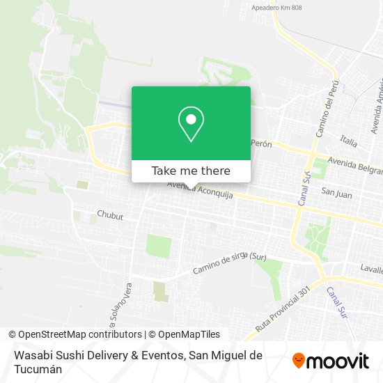 Mapa de Wasabi Sushi Delivery & Eventos