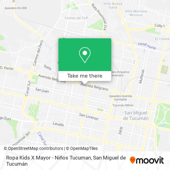 Ropa Kids X Mayor - Niños Tucuman map