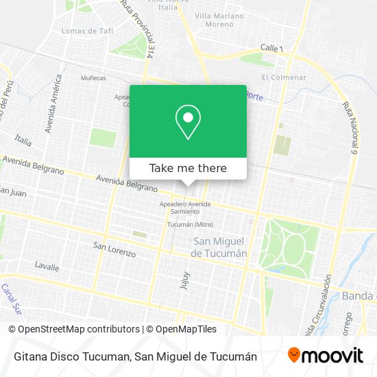 Mapa de Gitana Disco Tucuman